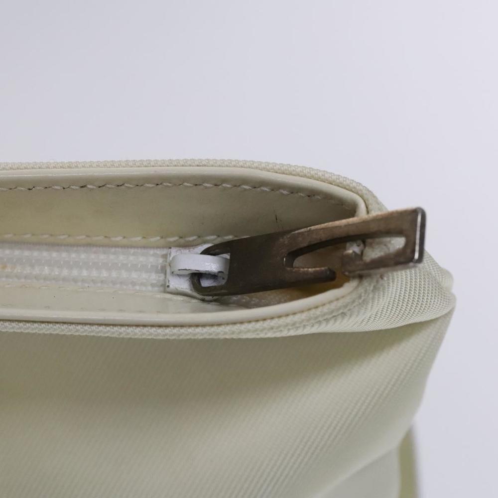 GUCCI Hand Bag Nylon Patent Leather 2way White Silver Auth bs23294 - Picture 10 of 16